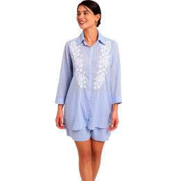 Ensemble de plage brodé short chemise COMPLEMENTOS