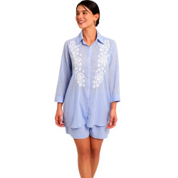 Ensemble de plage brodé short chemise COMPLEMENTOS