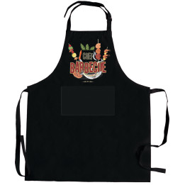 Avental de cozinha com bolso reciclado Barbecue Noir 72 X 90