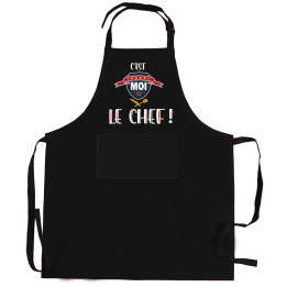 Gerecycleerd keukenschort Le chef Noir 72 X 90