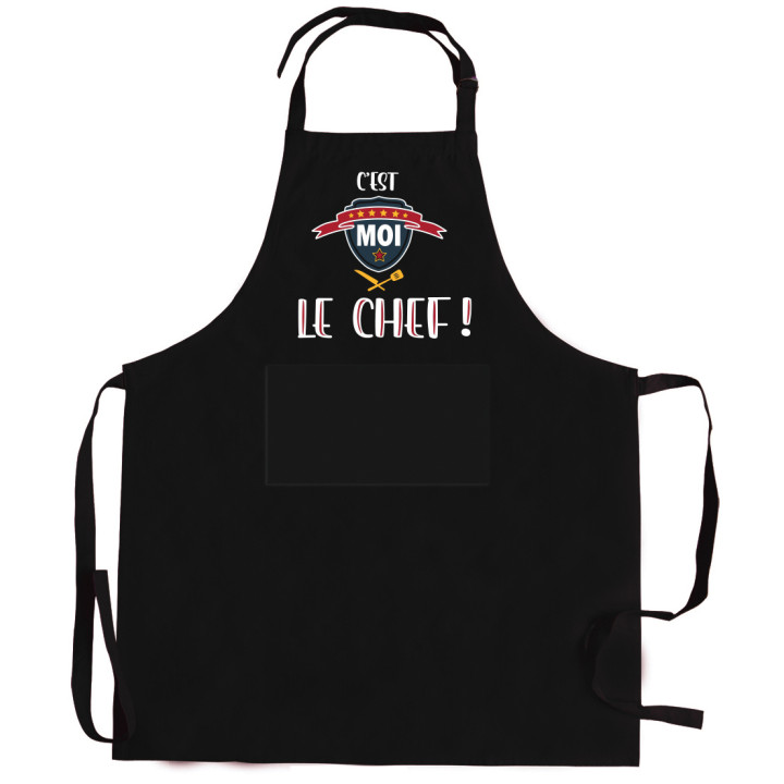 Avental de cozinha reciclado Le chef Noir 72 X 90