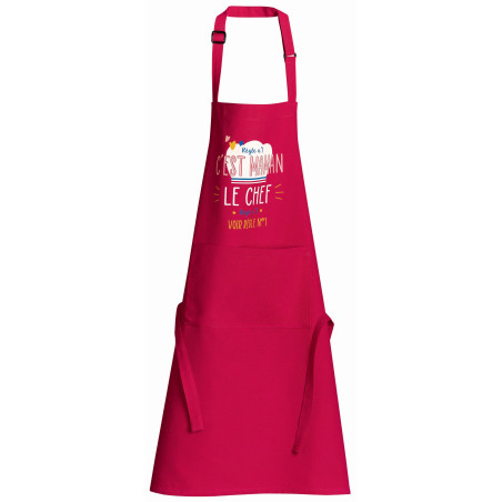 Gerecycleerd keukenschort Chef maman Rose 72 X 90