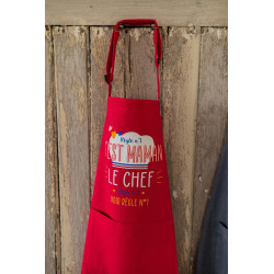 Recycelte Küchenschürze Chef maman Rose 72 X 90