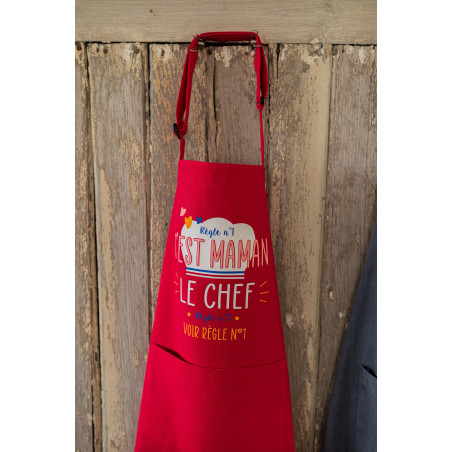 Recycelte Küchenschürze Chef maman Rose 72 X 90