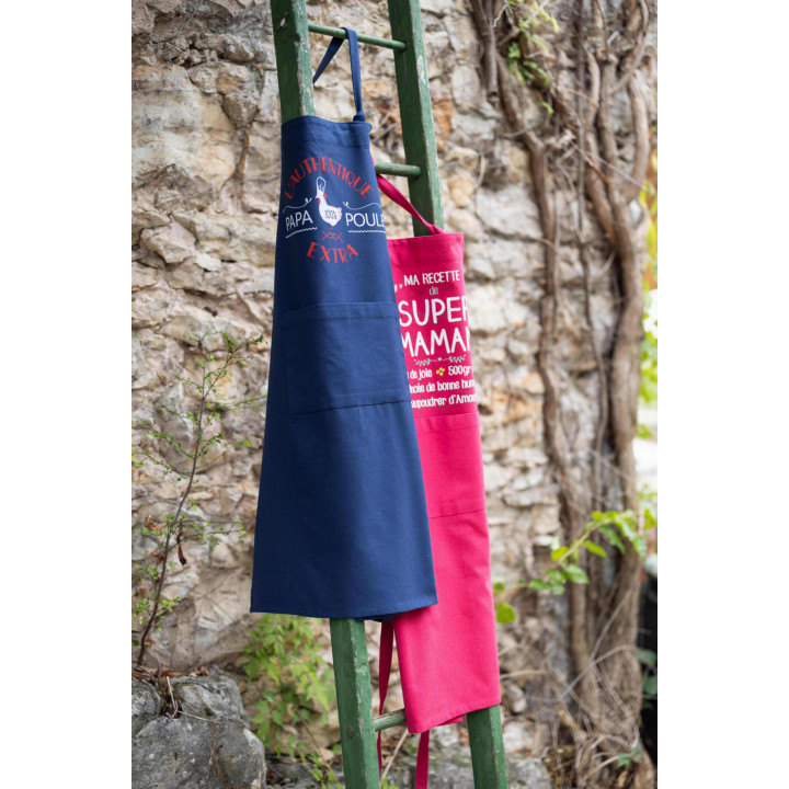Gerecycleerd keukenschort Ma recette de super maman Rose 72 X 90