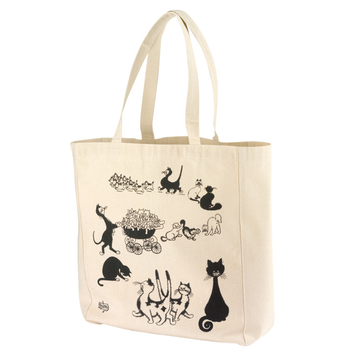 Sac shopping Dubout Multichats Ecru 40 x 36 x 16