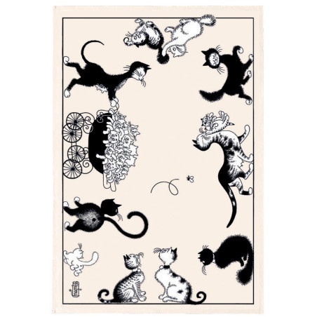 Strofinaccio Dubout Chats farandole Écru 48 X 72