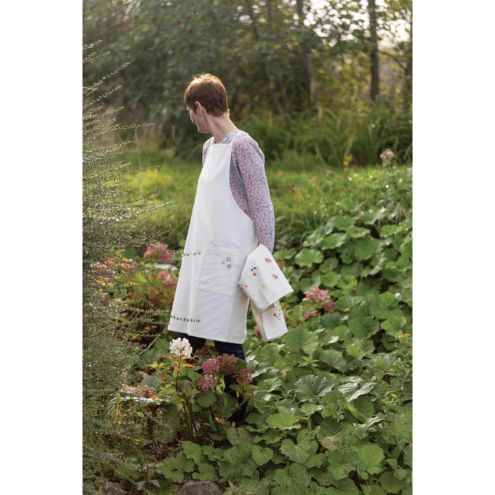 Grembiule da cucina riciclato Gardenia Écru 110 X 80