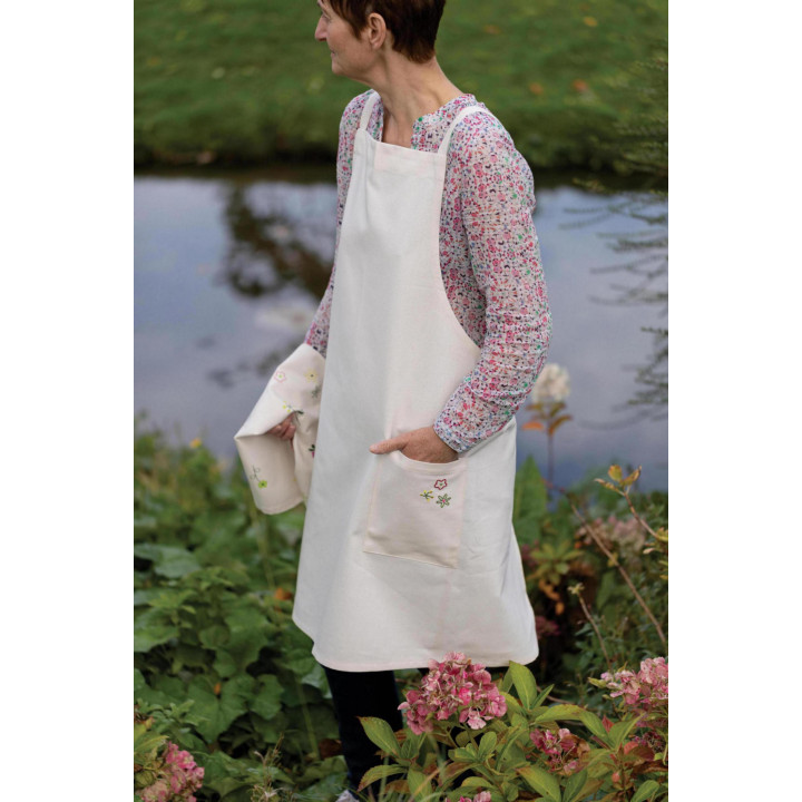 Tablier de cuisine Gardenia recyclé Ecru 110 x 80