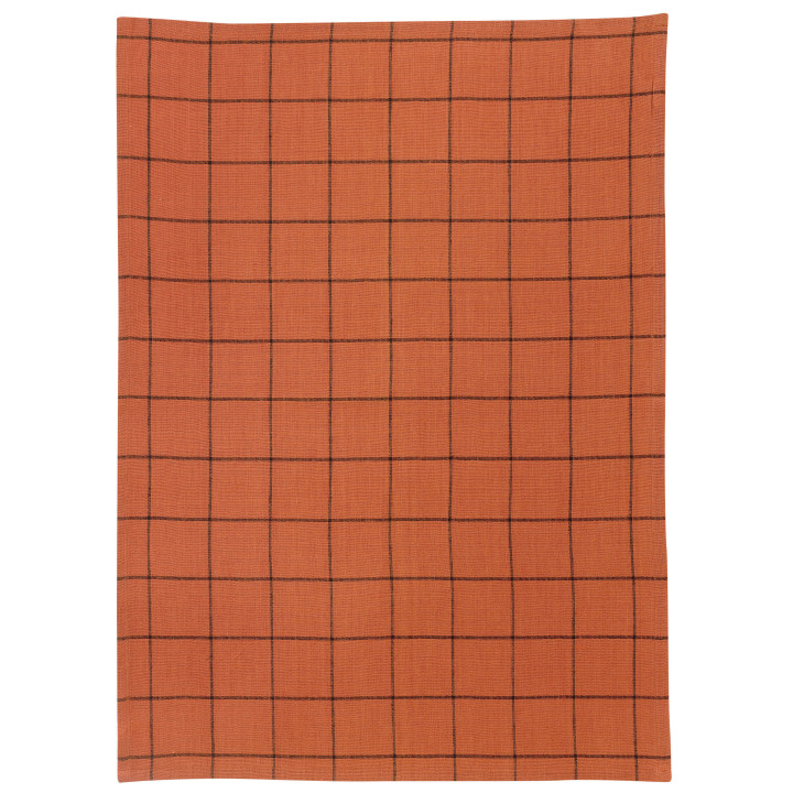 Kilia theedoek met ruitjespatroon Brique 50 X 70