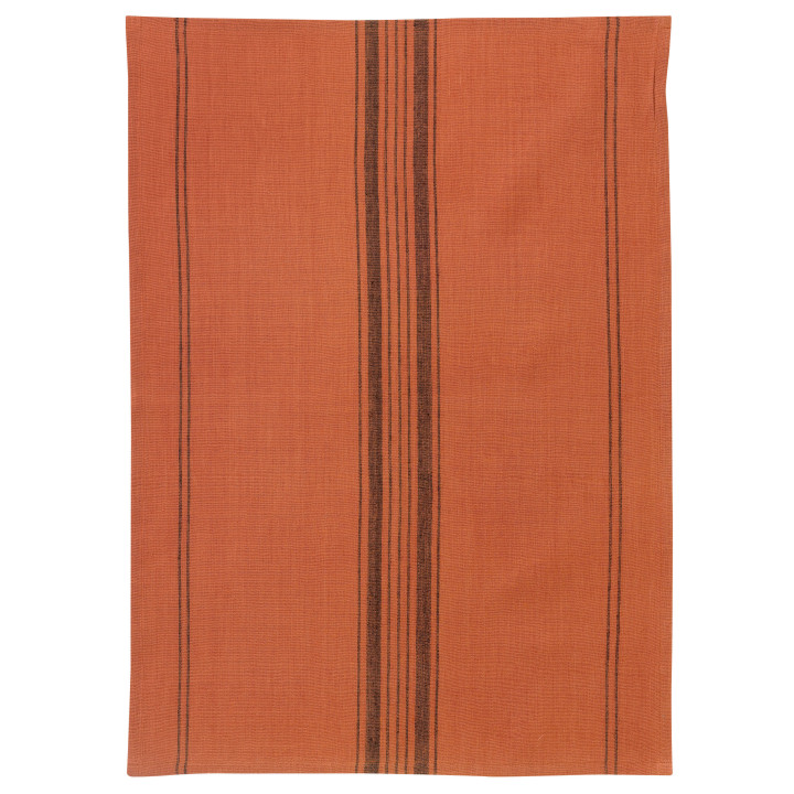 Küchentuch aus Halbleinen mit Streifen Kilia Brique 50 X 70