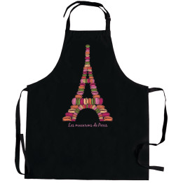Recycelte Küchenschürze Macarons de Paris Noir 72 X 90