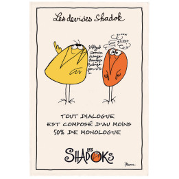 Paño de cocina Shadoks Dialogue Écru 48 X 72