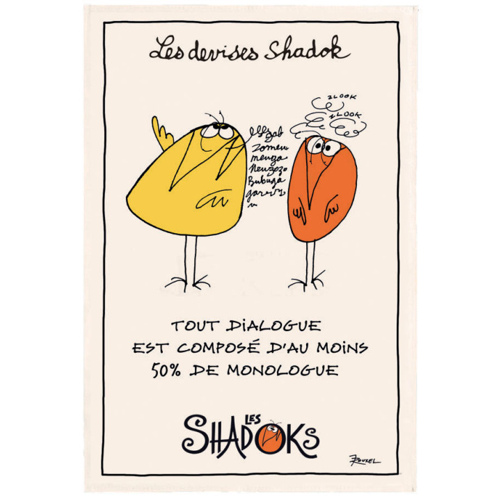 Strofinaccio Shadoks Dialogue Écru 48 X 72