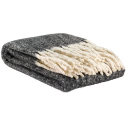 Effen gerecycleerd plaid Isabel Caviar 130 X 160