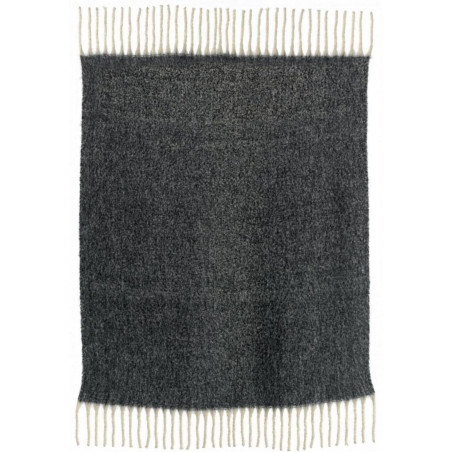 Recycelte einfarbige Decke Isabel Caviar 130 X 160