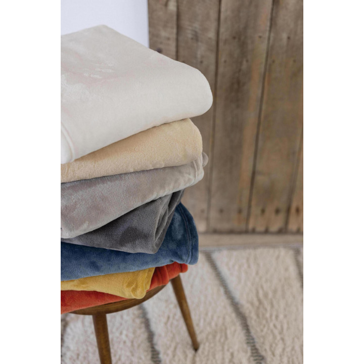 Plaid riciclato Theo Naturel 130 X 160