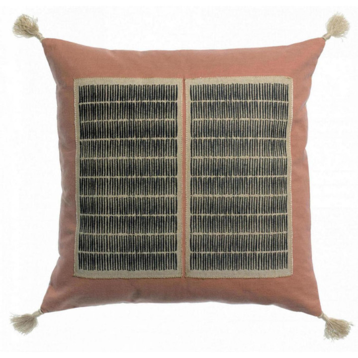 Almofada bordada Yael Bois de rose 45 X 45