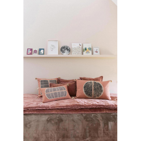 Cuscino ricamato Yael Bois de rose 45 X 45