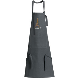 Tablier de cuisine recyclé Tour Eiffel avec poche Ombre 85 x 72