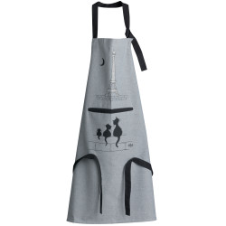 Avental de cozinha Dubout Chats Eiffel Gris 72 X 85