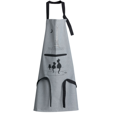 Grembiule da cucina Dubout Chats Eiffel Gris 72 X 85