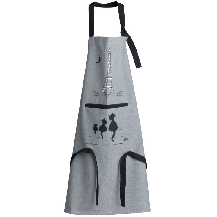 Grembiule da cucina Dubout Chats Eiffel Gris 72 X 85
