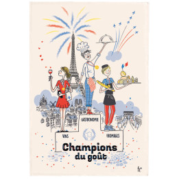 Pano de prato Les champions du goût Écru 48 X 72