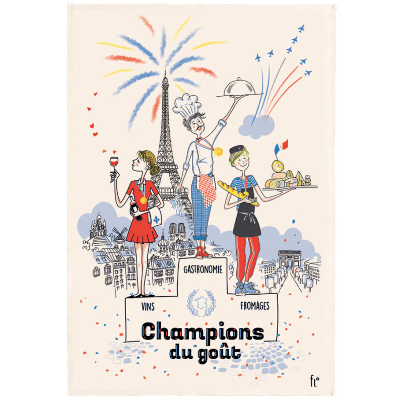 Pano de prato Les champions du goût Écru 48 X 72