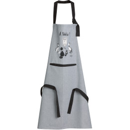 Tablier de cuisine Dubout chat horloge Gris 72 x 85