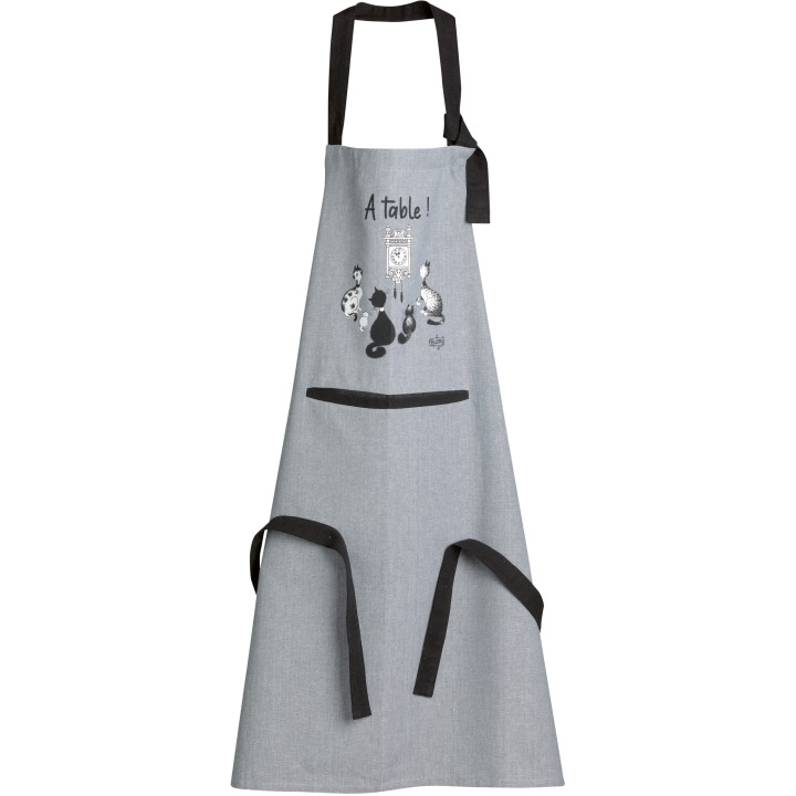 Küchenschürze Dubout chat horloge Gris 72 X 85