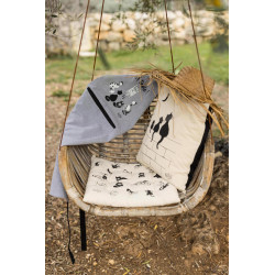 Grembiule da cucina Dubout chat horloge Gris 72 X 85