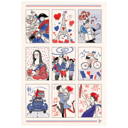 Torchon Symboles français Ecru 48 x 72