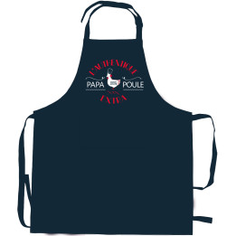 Delantal de cocina Papa poule recyclé Indigo 72 X 90