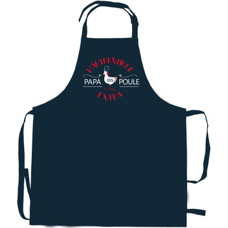 Tablier de cuisine Papa poule recyclé Indigo 72 x 90