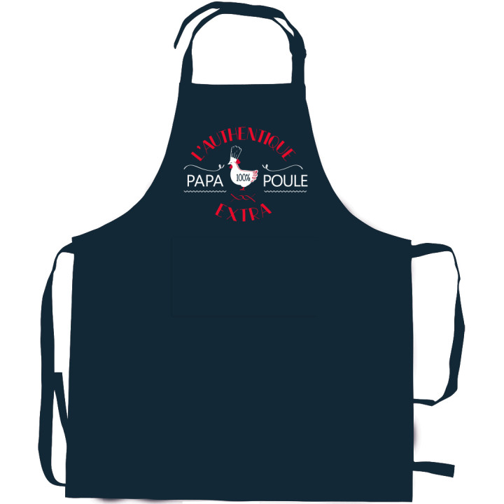 Tablier de cuisine Papa poule recyclé Indigo 72 x 90