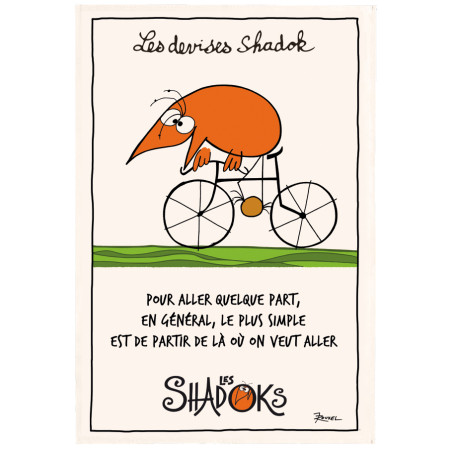Geschirrtuch Shadok À vélo Écru 48 X 72