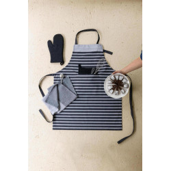 Recycelte Küchenschürze Tilio Noir/Gris 72 X 90