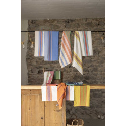 Torchon recyclé lavé Yuna Bleu 50 x 70