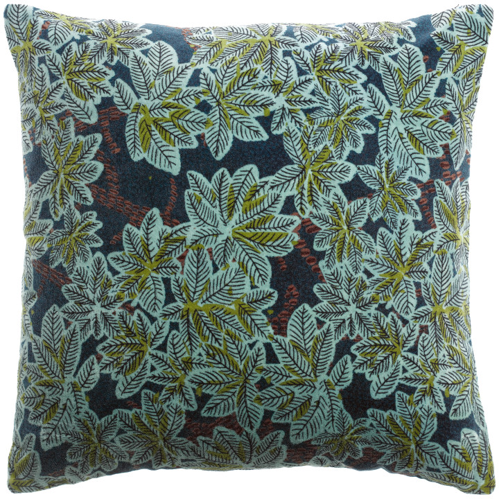 Coussin imprimé Ariane Pétrole 45 x 45