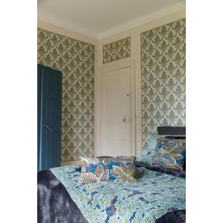 Edredom estampado Ariane Pétrole 85 X 200