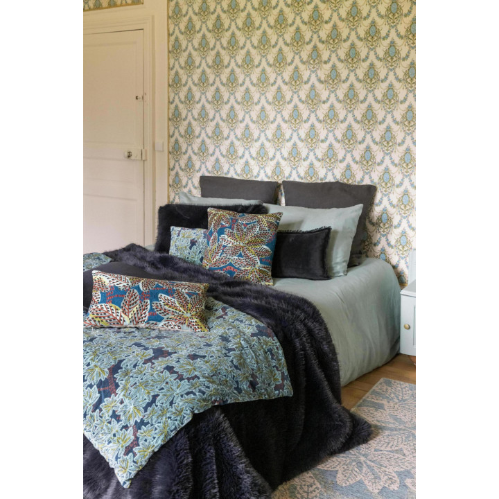 Edredom estampado Ariane Pétrole 85 X 200