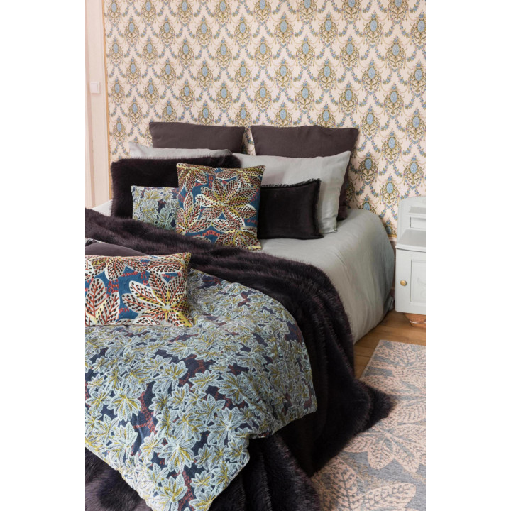 Plaid stampato Ariane Pétrole 135 X 200