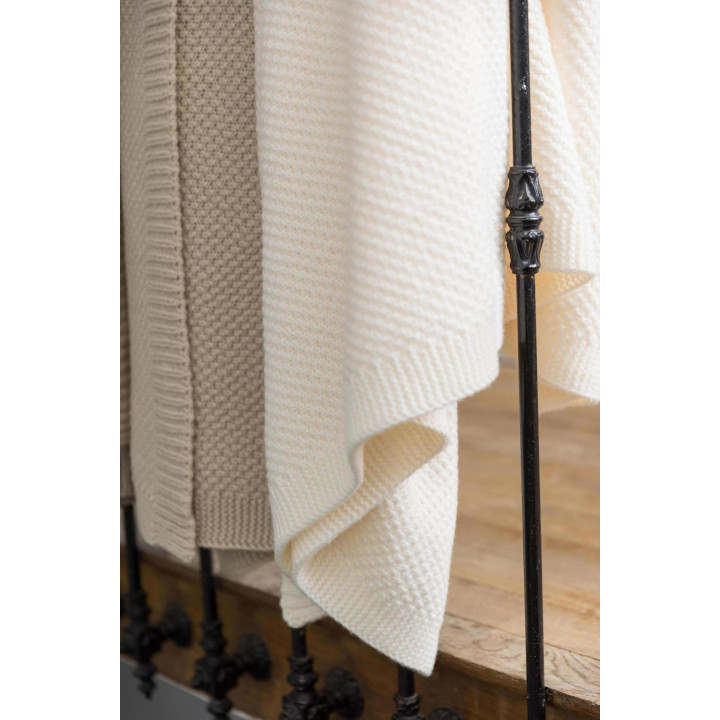 Plaid in maglia riciclata Danilo Ivoire 130 X 160