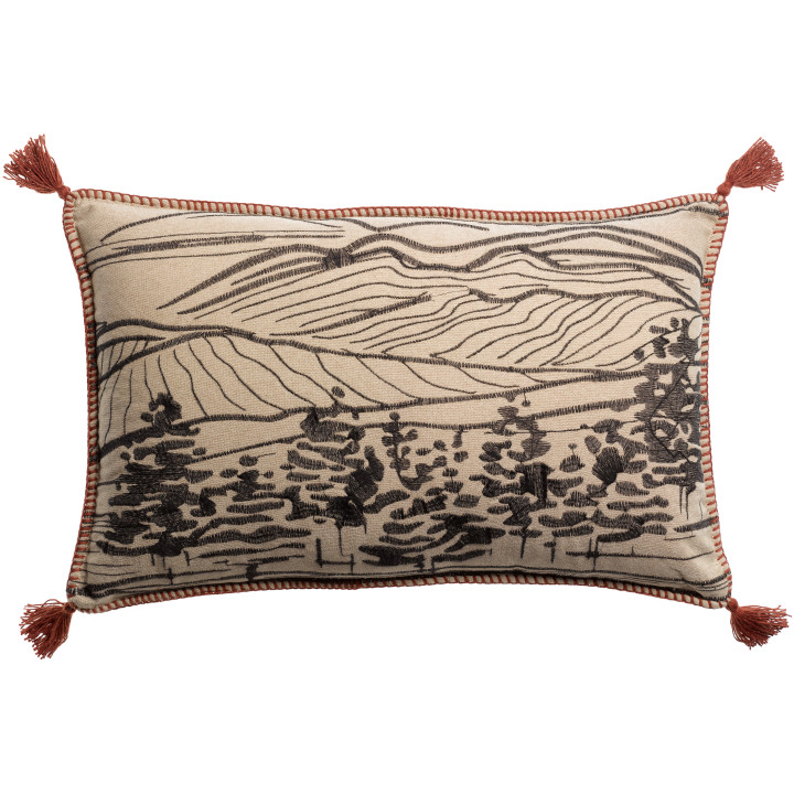 Coussin brodé Dusko Sienne 40 x 65
