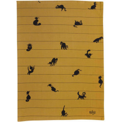 Theedoek Dubout Partition de chats Cannelle 50 X 70