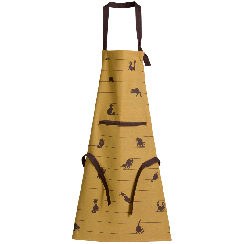 Tablier de cuisine Dubout Partition de chats Cannelle 72 x 85