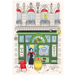 Geschirrtuch Façade caviste Écru 48 X 72