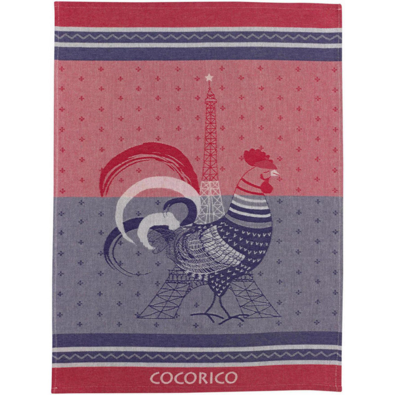 Torchon jacquard Cocorico Multicolore 50 x 70