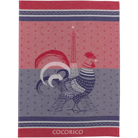 Torchon jacquard Cocorico Multicolore 50 x 70
